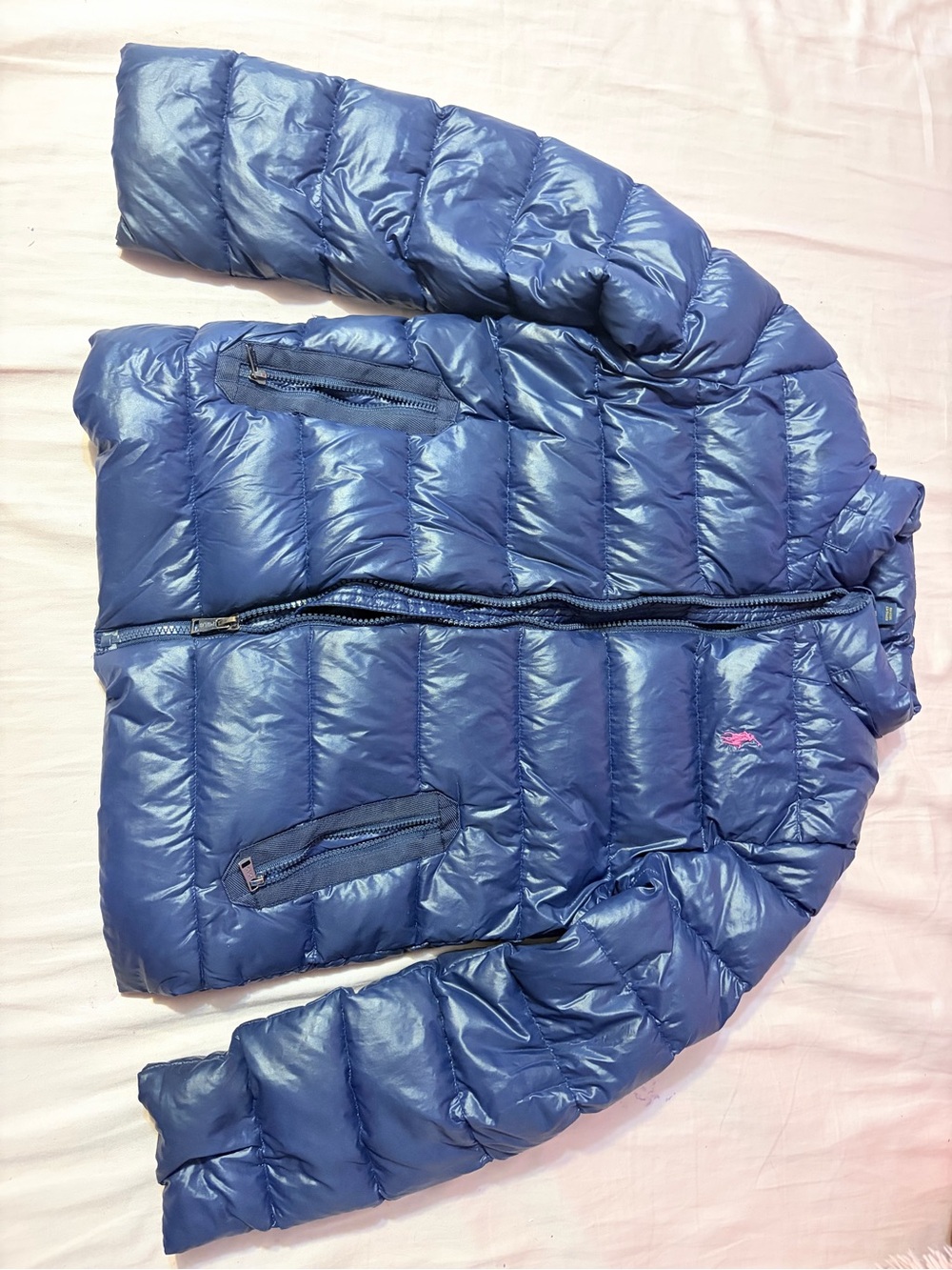 Polo by Ralph Lauren Navy Shiny Quilted Puffer